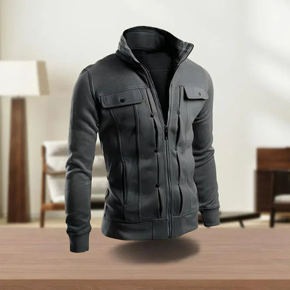 Herren-Freizeitjacke, elegantes Polyester, mit funktionelle Taschen 3