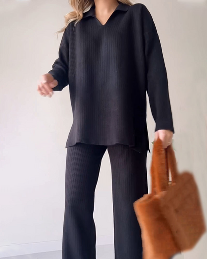 Variant image for Damen-Loungewear-Set, Oversized, Pullover und Weite Hose, Hochwertiger Strickmaterial-7