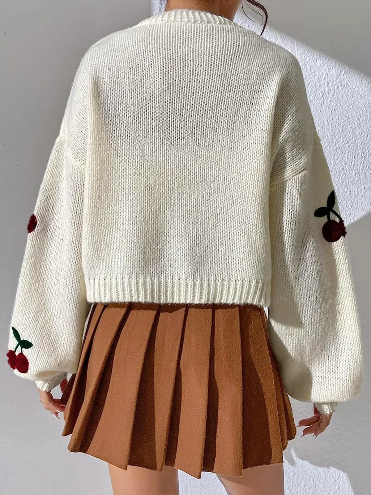 Damen-Cardigan, Kirschmuster, weich, atmungsaktiver Stoff-2