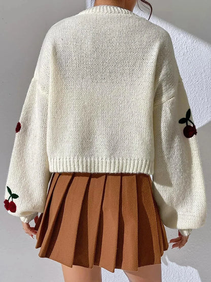 Damen-Cardigan, Kirschmuster, weich, atmungsaktiver Stoff-2