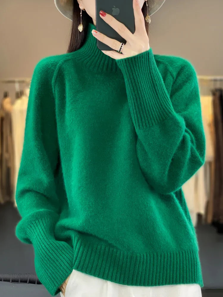 Damen-Rollkragenpullover, flauschiges Acryl-1
