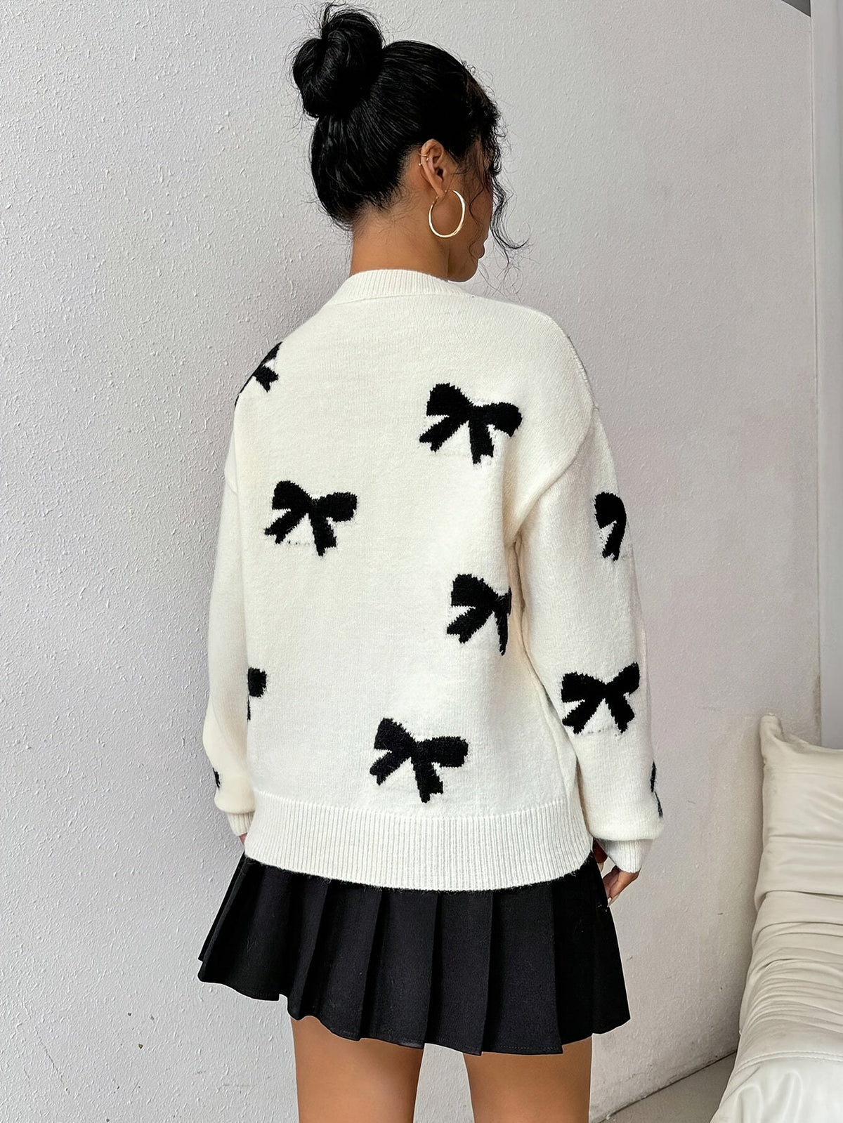 Damen-Pullover, runder Ausschnitt, Farbblock, leichtes Stretchmaterial-6