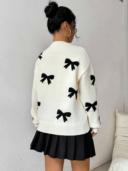 Damen-Pullover, runder Ausschnitt, Farbblock, leichtes Stretchmaterial-6