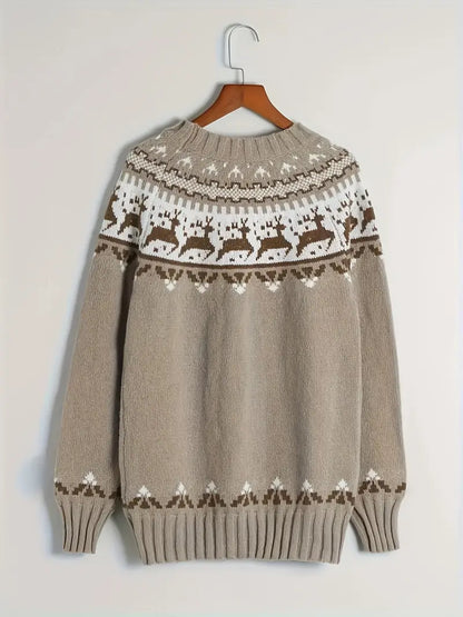 Damen-Strickpullover, mit Rentieren aus hochwertiger Wolle-6