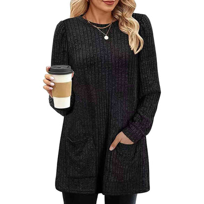 Variantenbild für halblanges Damen-Strickkleid aus Acryl für Herbst und Winter-9