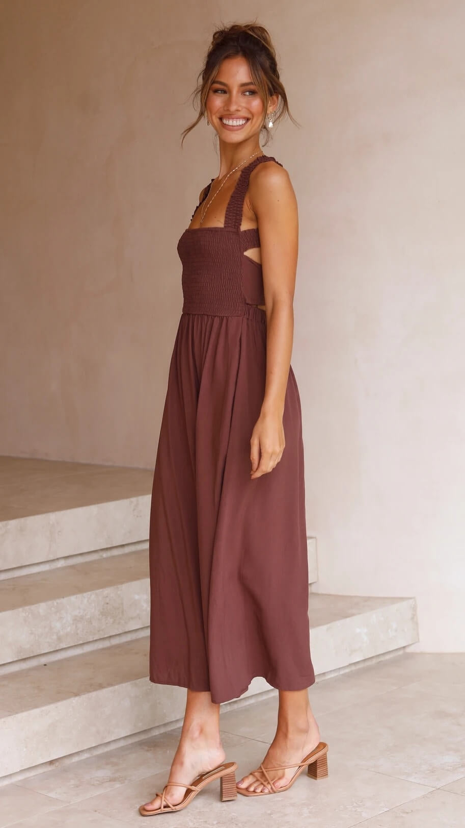 Damen-Maxikleid, elegant Polyester, Maxi Kleid-5