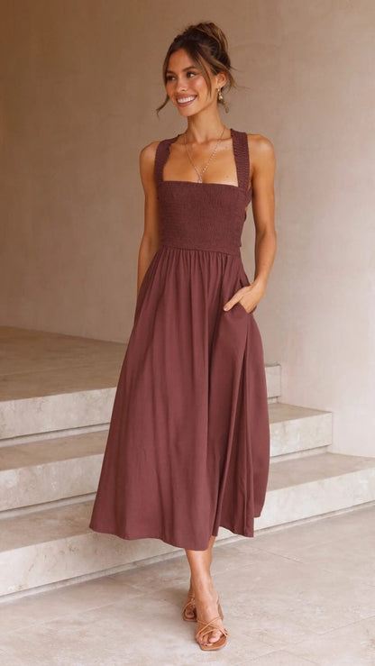 Damen-Maxikleid, elegant Polyester, Maxi Kleid-2