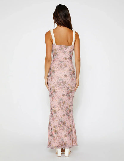 Damenkleid Tarnmuster Blumenmuster Ärmellos V-Ausschnitt Polyester-2