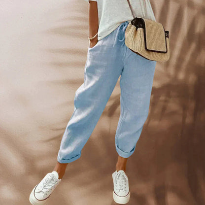 Damen-Lässige Hose, leichte Materialien-4