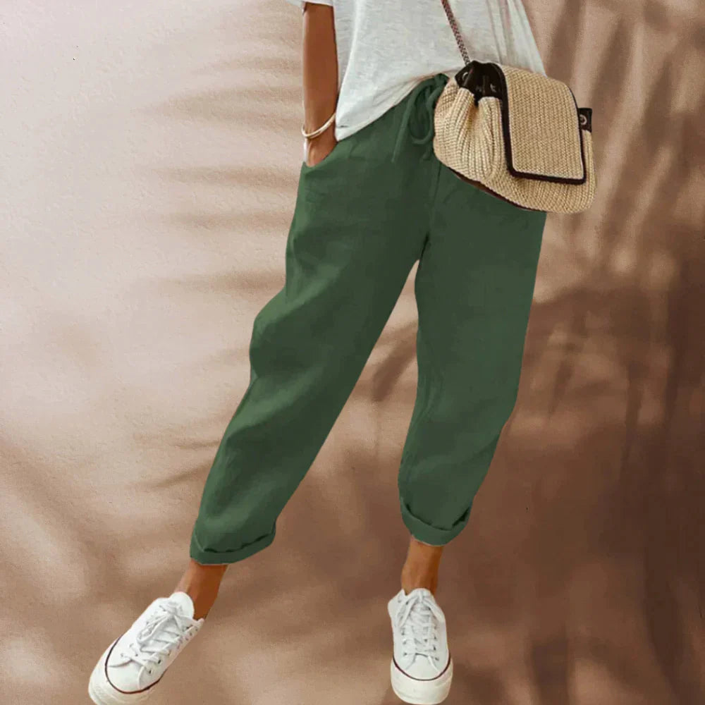 Damen-Lässige Hose, leichte Materialien-3