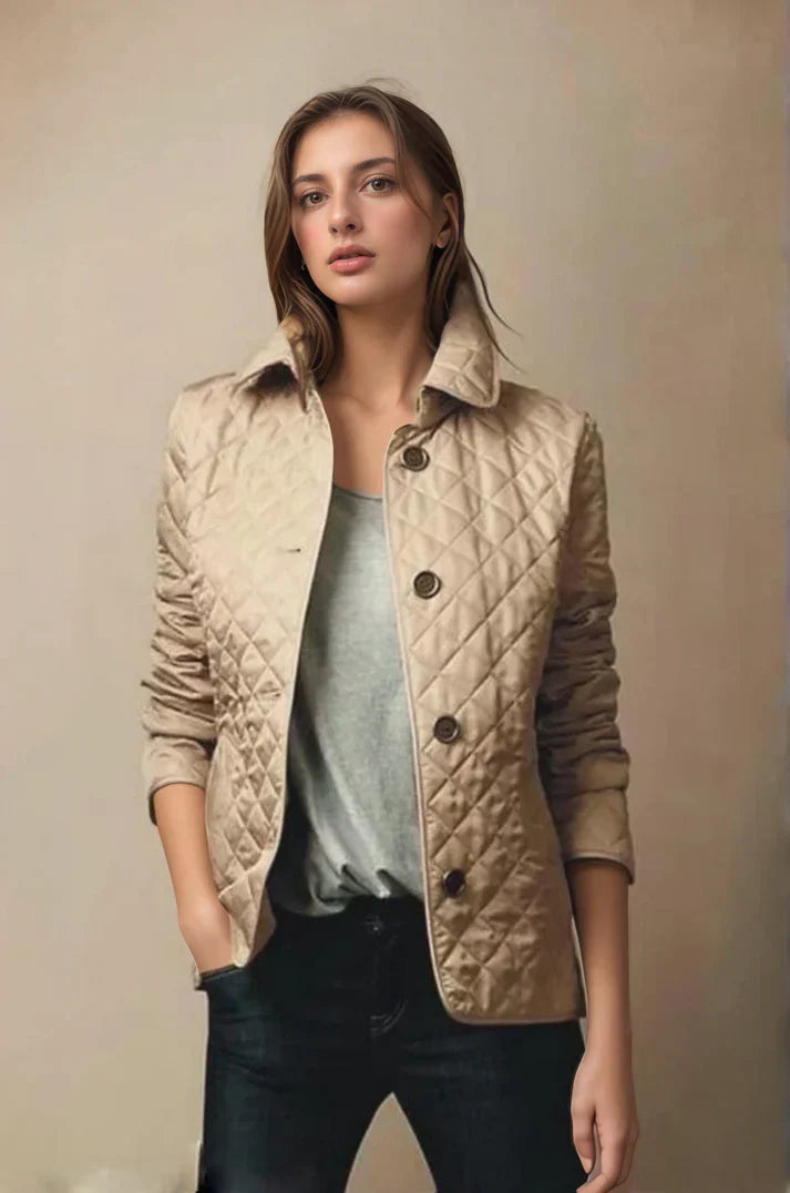 Damen-Jacke, leicht, klassisch, Knopfverschluss, hochwertiger Stoff-3