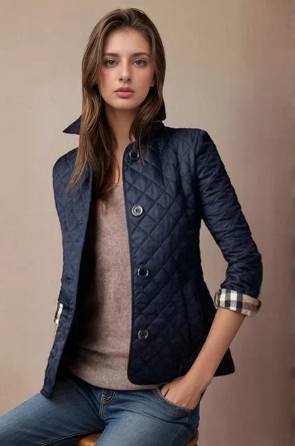 Damen-Jacke, leicht, klassisch, Knopfverschluss, hochwertiger Stoff-4