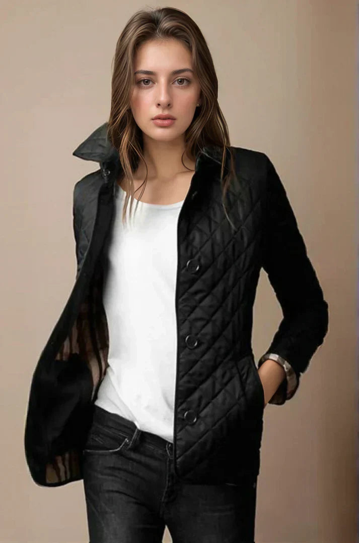 Damen-Jacke, leicht, klassisch, Knopfverschluss, hochwertiger Stoff-2