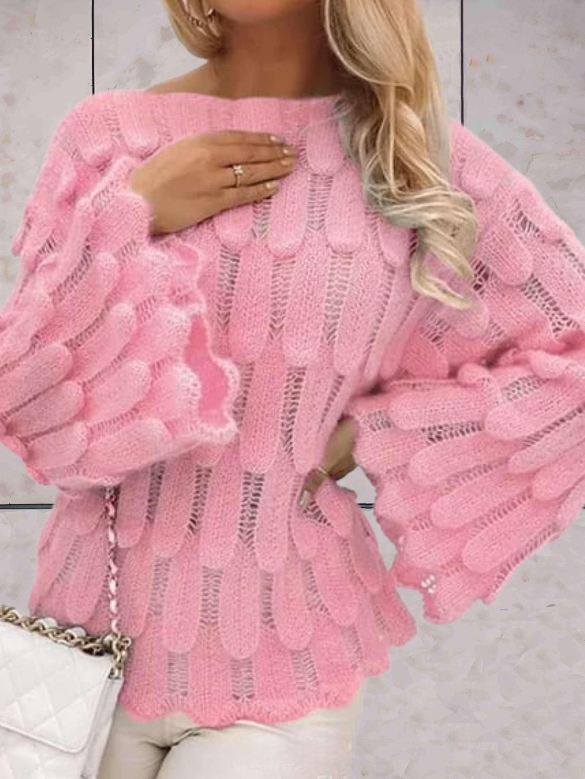 Variant image for Damen-Strickpullover, lässiges weiches Design-6