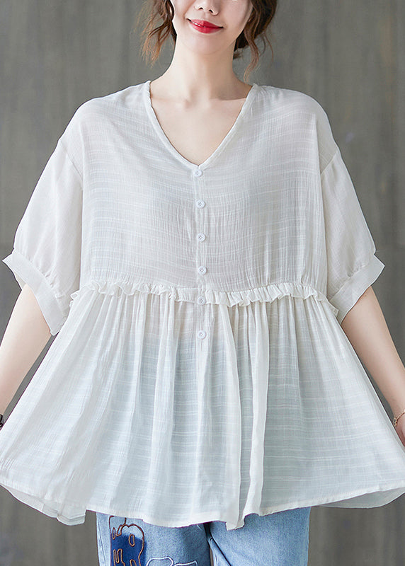 Variant image for Damen Vintage-inspirierte Shorts Hohe Taille Baumwolle-1
