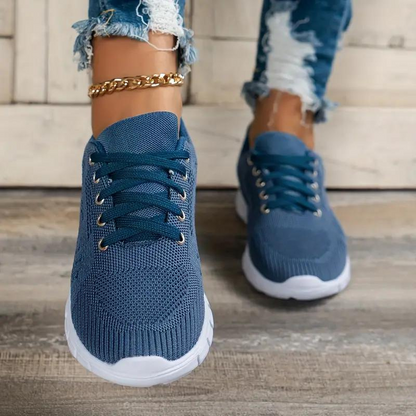 Damen-Sneaker, sportliches Design, atmungsaktives Material-2