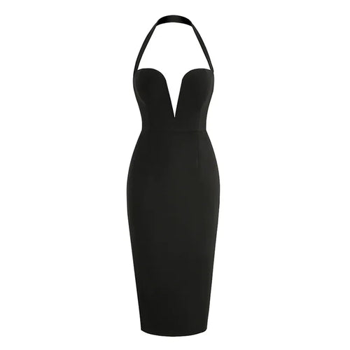 Damen-Minikleid, V-Ausschnitt, Slim Fit, Polyester, Elasthan-1