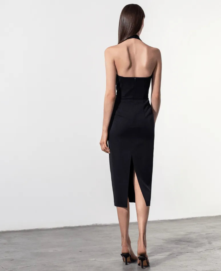 Damen-Minikleid, V-Ausschnitt, Slim Fit, Polyester, Elasthan-4