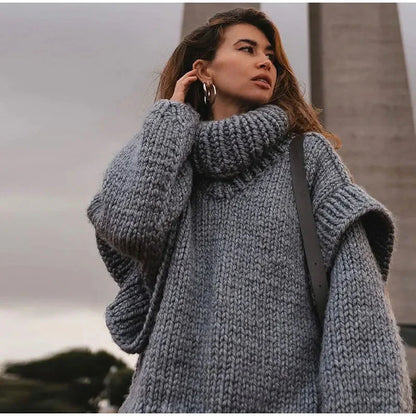 Variant image for Damen-Strickpullover, oversized Rollkragen, weiche Faser-13