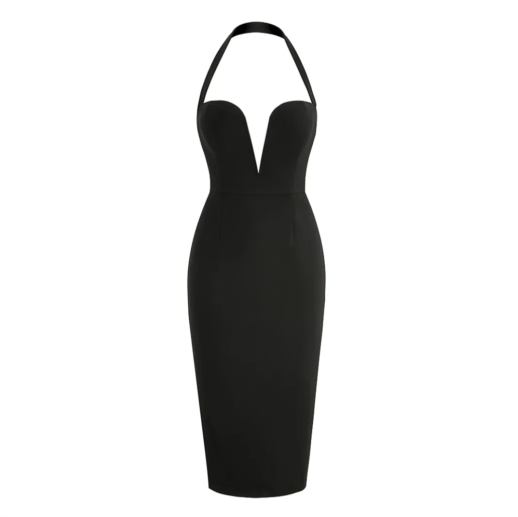 Damen-Minikleid, V-Ausschnitt, Slim Fit, Polyester, Elasthan-5