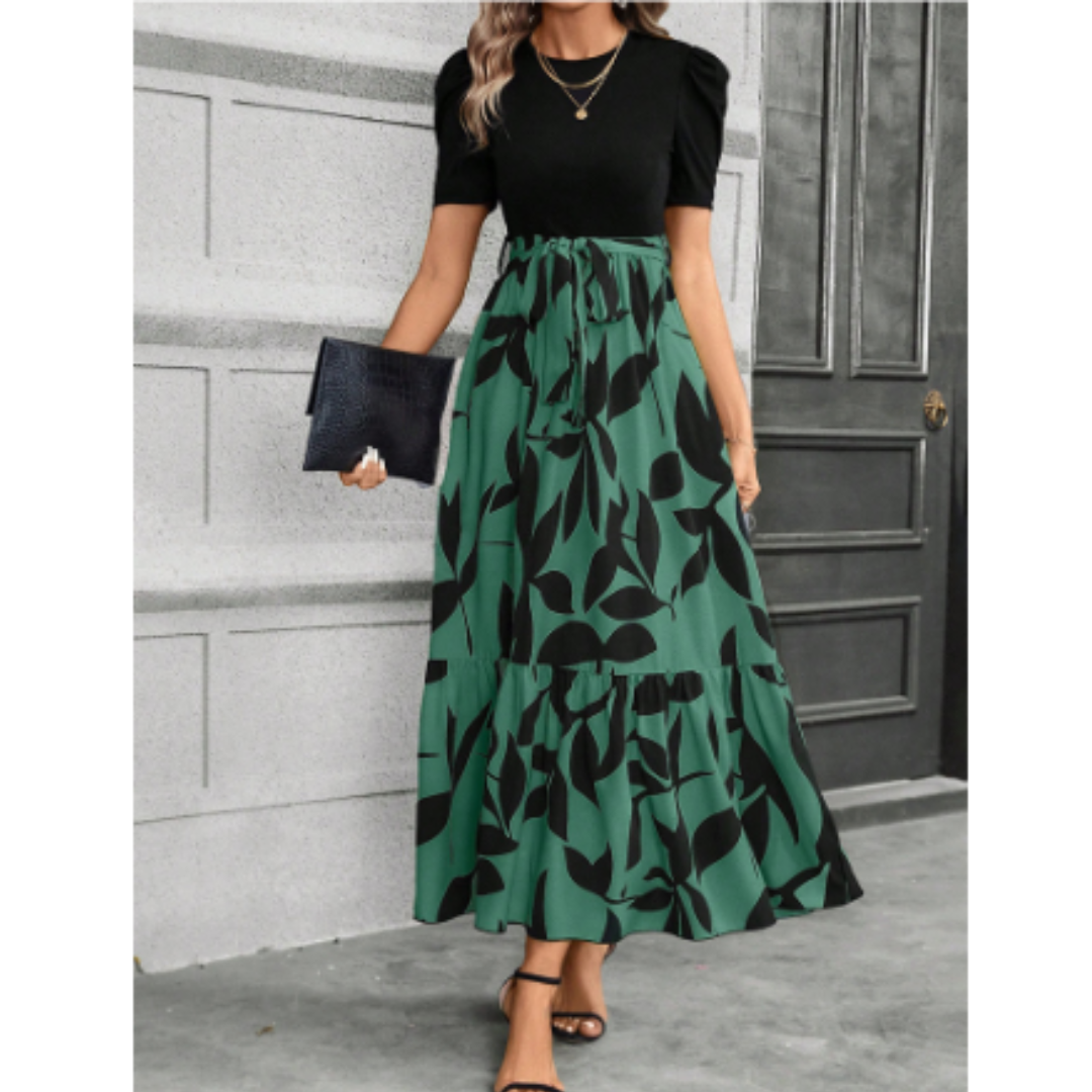 Maxikleid für Damen mit Blumenmuster – weicher elastischer Stoff, bequeme Passform, S-XL 1