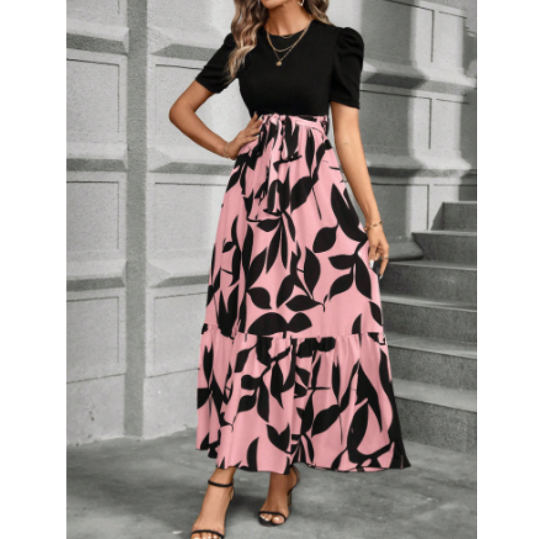 Maxikleid für Damen mit Blumenmuster – weicher elastischer Stoff, bequeme Passform, S-XL 4