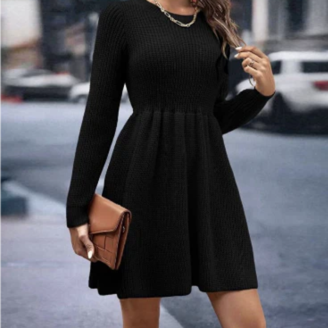 Damen-Strickkleid, modern, gestrickt, Design, fließende Passform-5