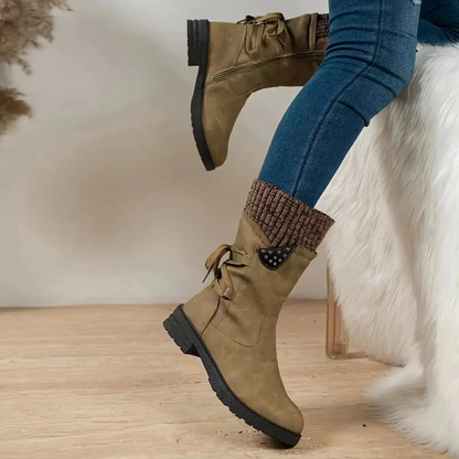 Gefütterte Damen-Winterstiefel, bequem, Kunstleder-5