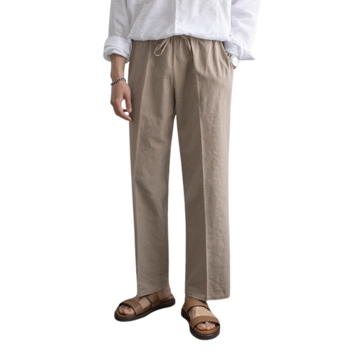 Herren-Leinenhose, lässig, leichte Baumwolle-1