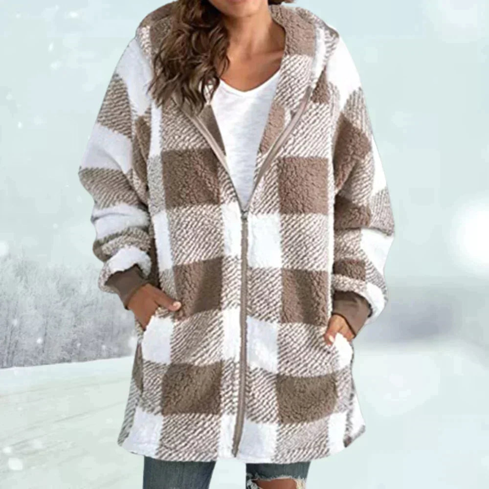 Lange Damen-Winterjacke mit Kunstfell und Kapuze – klassischer Wintermantel für kalte Tage 8