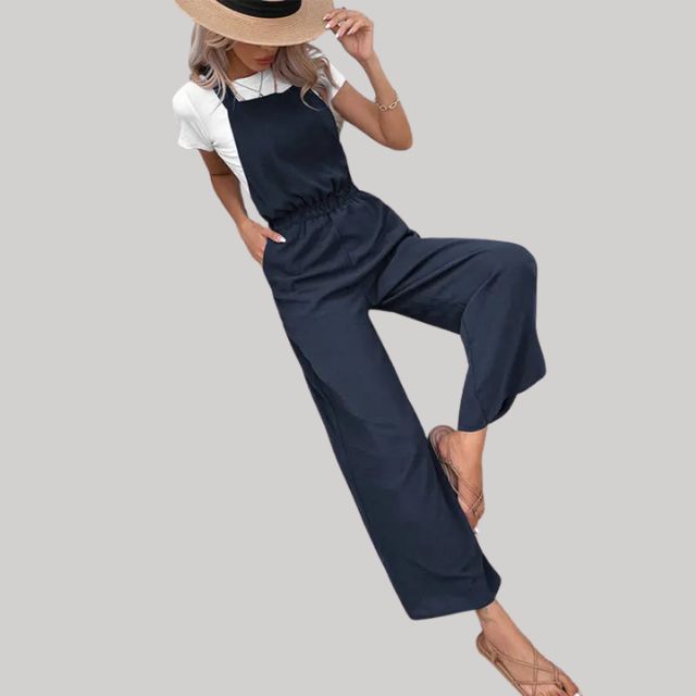Stylische Damenhosen mit elastischem Bund und weitem Bein – Polyester für Komfort und Stil 4