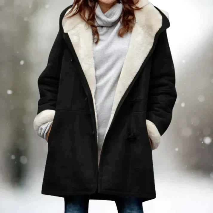 Mittellange Damenjacke aus Wildleder mit Kapuze – trendige und bequeme Jacke für Herbst und Winter 6