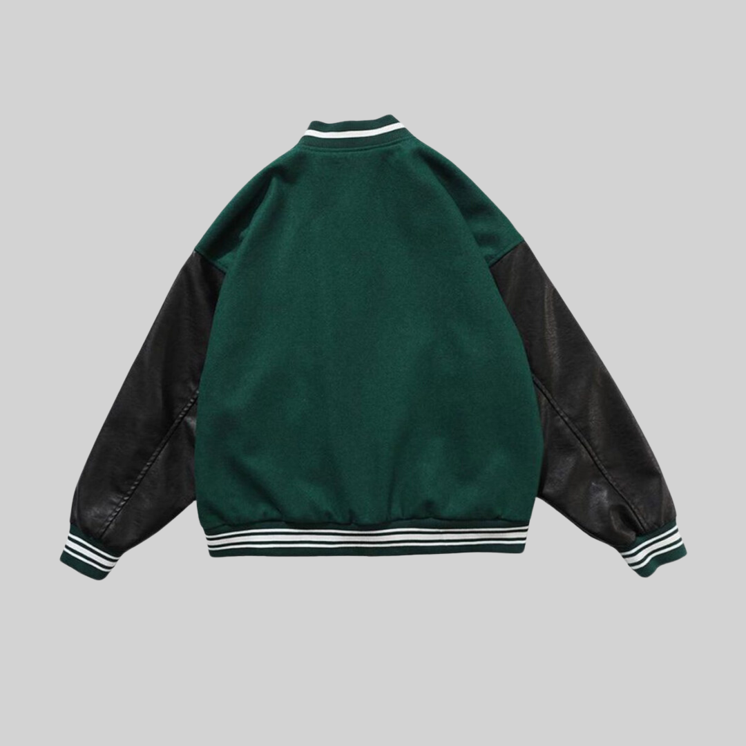 Herrenjacke, sportlich Patchwork, Wolle, Leder-2
