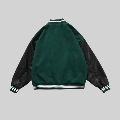 Herrenjacke, sportlich Patchwork, Wolle, Leder-2