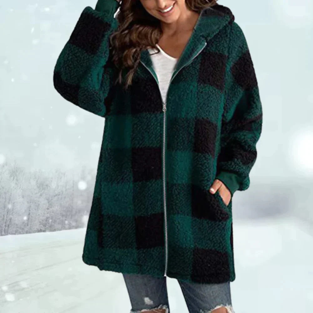 Lange Damen-Winterjacke mit Kunstfell und Kapuze – klassischer Wintermantel für kalte Tage 13