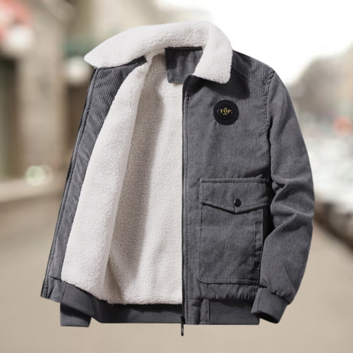 Herren-Winterjacke aus Cordura mit Doppelknopf und Fleece-Innenfutter – langlebige und trendige Herbstjacke für Herren 1