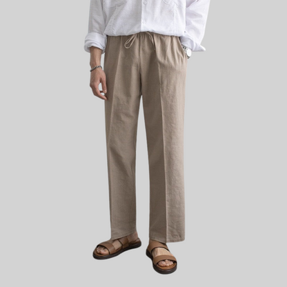 Herren-Leinenhose, lässig, leichte Baumwolle-6
