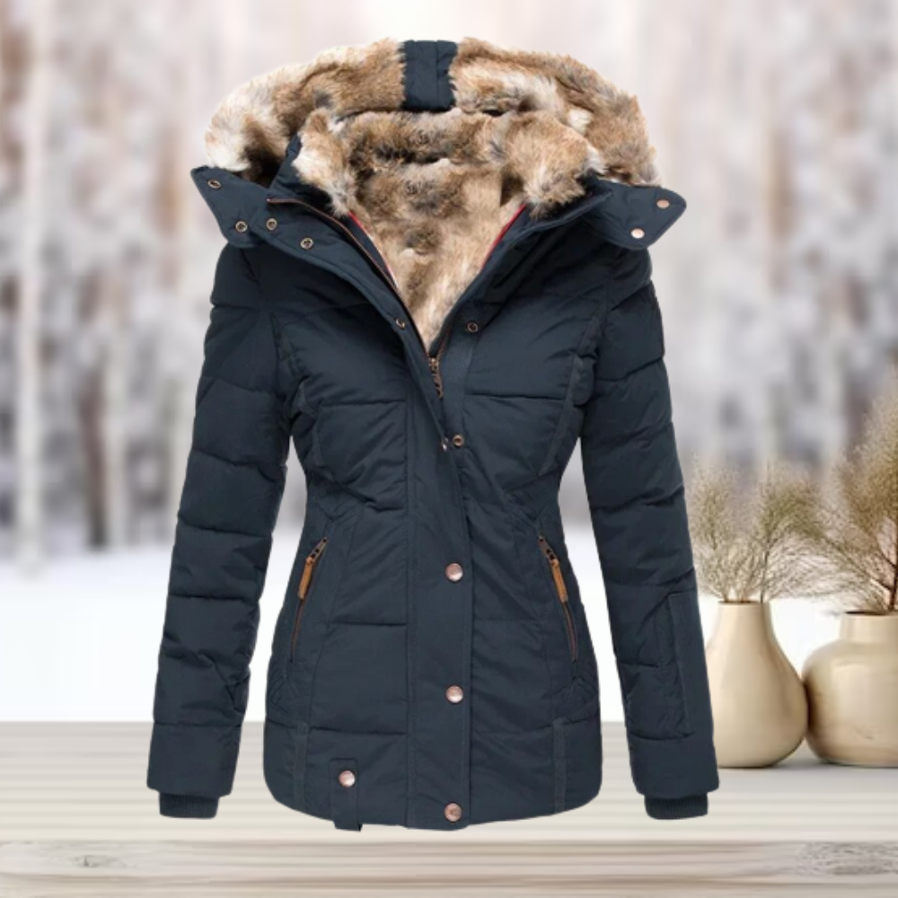 Variant image for Damen Winterjacke Lang Kunstfell mit Kapuze-9