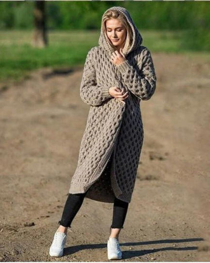 Langer Damen-Strickcardigan aus 100% Acryl mit lässiger Passform 10