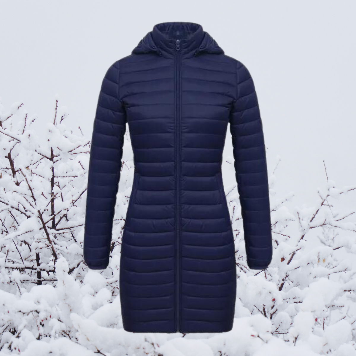 Damen-Lange Parkajacke, mit Kapuze, Polyester, Winter 1
