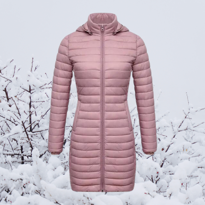 Damen-Lange Parkajacke, mit Kapuze, Polyester, Winter 5