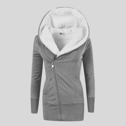 Langer Damen-Cardigan mit Kapuze aus weicher Baumwoll- und Bambusfaser – eleganter halblanger Cardigan für kalte Tage 3
