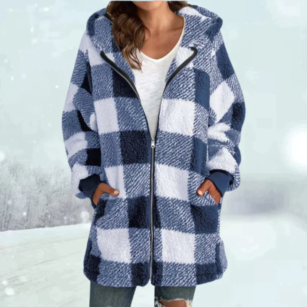 Lange Damen-Winterjacke mit Kunstfell und Kapuze – klassischer Wintermantel für kalte Tage 4