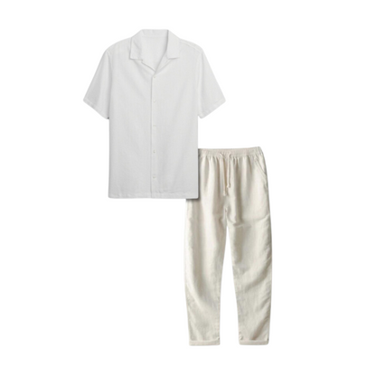 Herren-Streetwear-Set, lässiges Leinen, Baumwolle 5