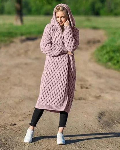 Langer Damen-Strickcardigan aus 100% Acryl mit lässiger Passform 11