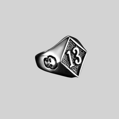 Herrenring, Punk-Design, Edelstahl, Skelettmotiv-3