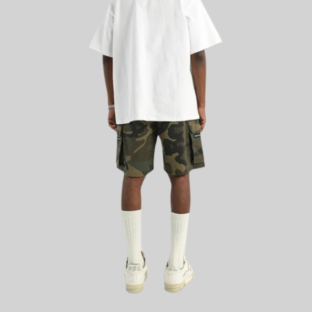 Herren-Shorts, Vintage, Baumwolle, lässige Passform-3