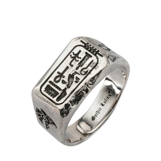 Offener Vintage-Ring aus Metall für Damen – verstellbare Passform mit ägyptischem Design 1