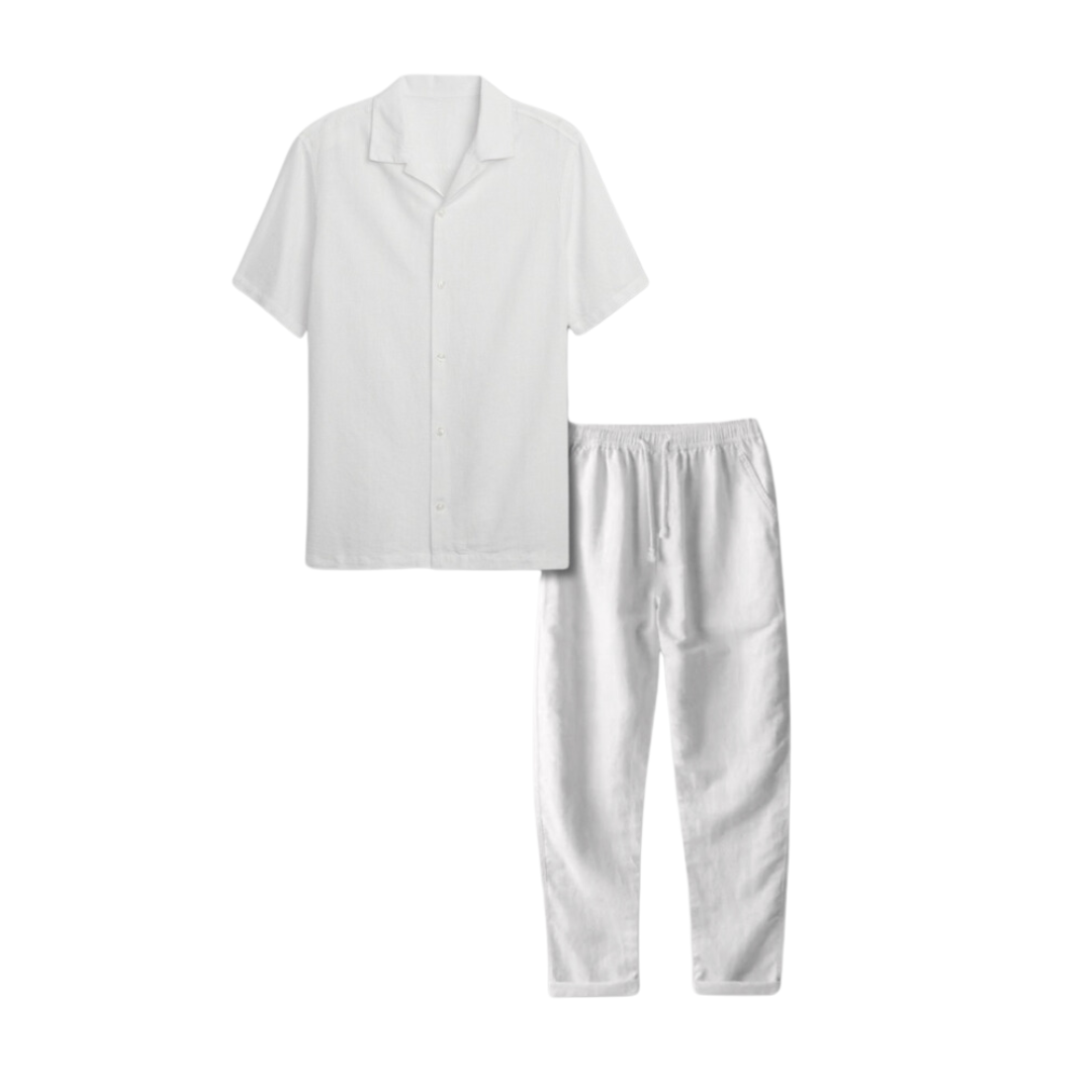 Herren-Streetwear-Set, lässiges Leinen, Baumwolle 1