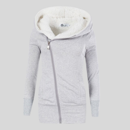 Langer Damen-Cardigan mit Kapuze aus weicher Baumwoll- und Bambusfaser – eleganter halblanger Cardigan für kalte Tage 1